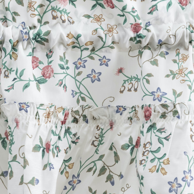 Ellis Country Floral White and Multicolor Rod Pocket Valance 52"x12"