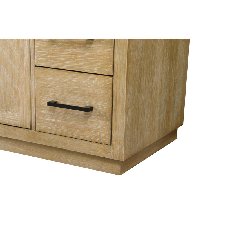 54 inch Single Bathroom Vanity, Linen Oak