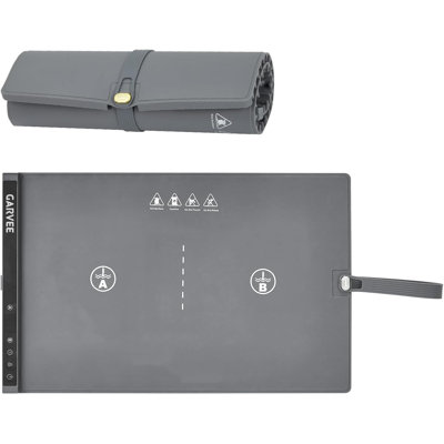 2-Zone Food Warming Mat, Heat-Resistant Silicone, 24" x 15", Rollable Electric Warmer with Adjustable Temperature and Timer for Kitchen