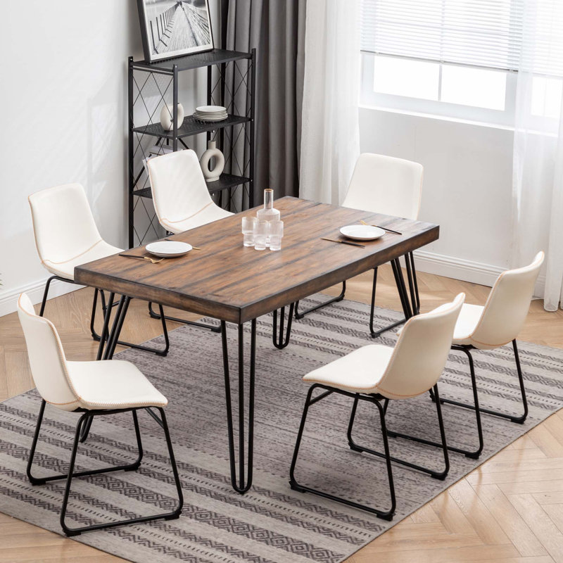 Ensemble repas industriel 7 pièces, Beige/noir