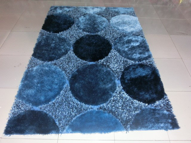 Tapis à poils longs bleu, Rectangle 2 pi x 3 pi