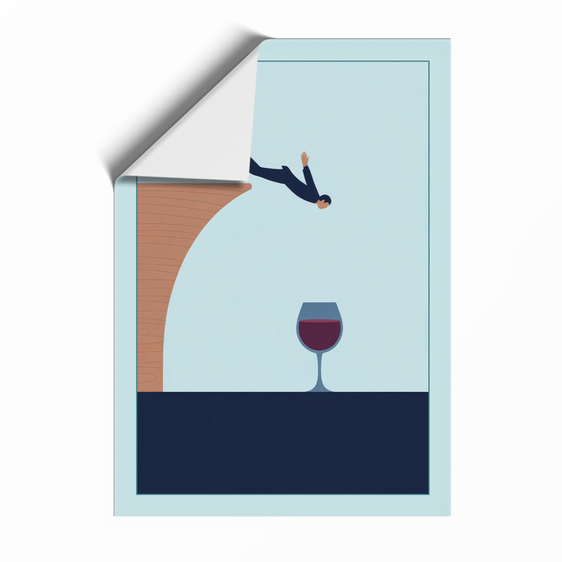 Diver Above Glass Minimalist - Print, Unframed, A1 - 84.1 x 59.4 cm