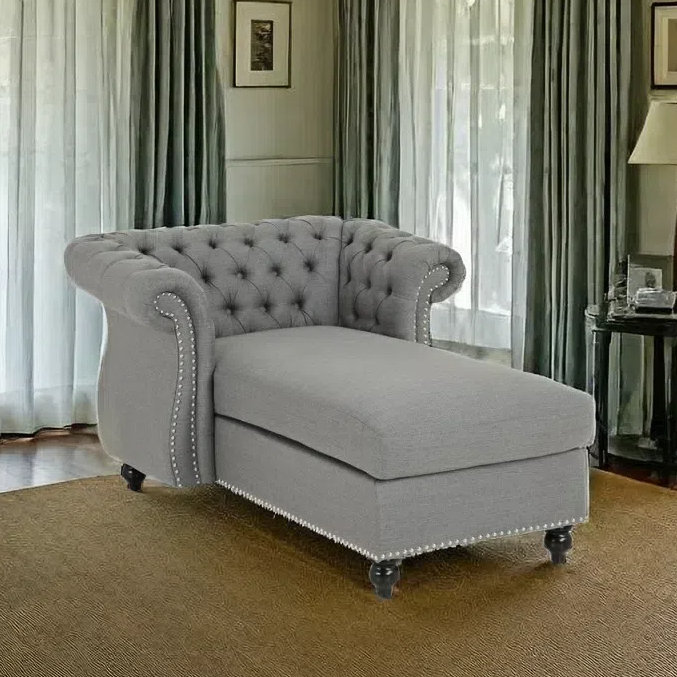 Chaise longue néo-classique décontractée et élégante, Gris