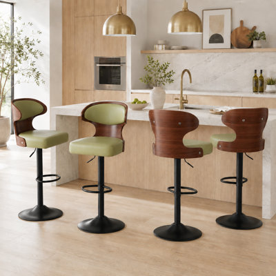 Bentwood Adjustable Height Swivel Bar Stool