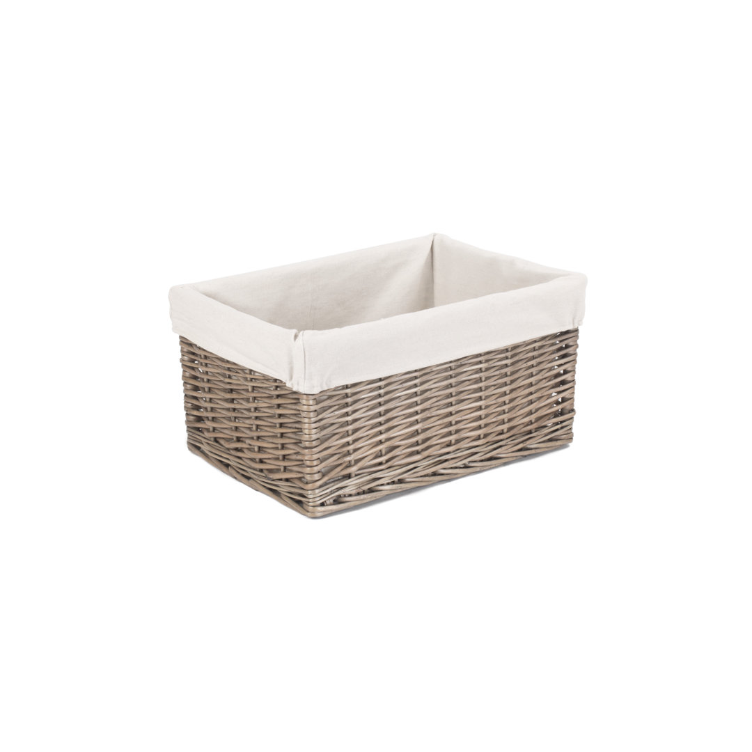 Wicker Storage Basket with Lining
