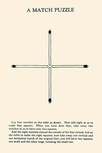 Publicité rétro « a match puzzle » par harry houdini-unframe, H 36 po x l 24 po