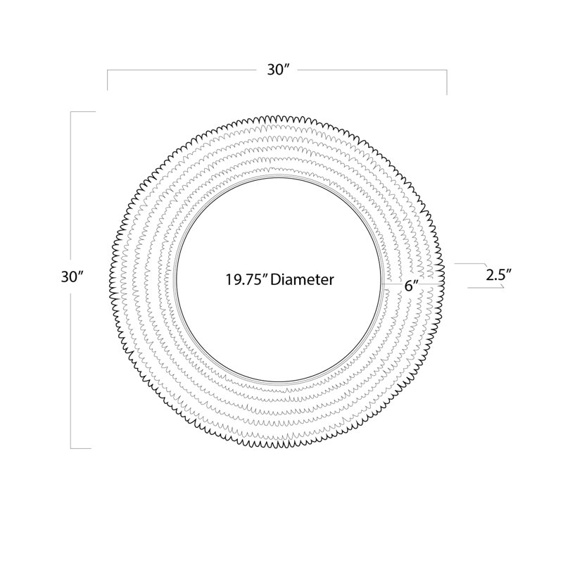 Petal Round Metal Beveled Mirror
