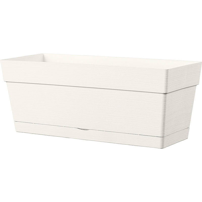 Save R window box, 11.4cm H x 28.3cm W x 11.3cm D, White