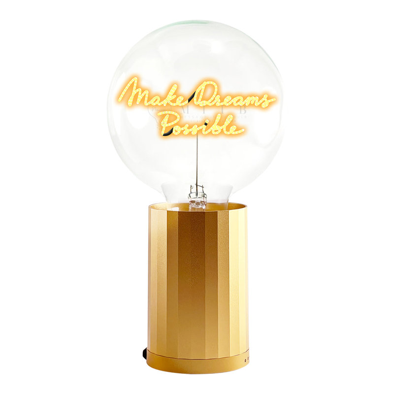 Ampoule MAke DREAMS POSSIBLE Lampe de table ambre avec base PORTABLE Or rose