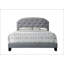 Grand lit gris en tissu