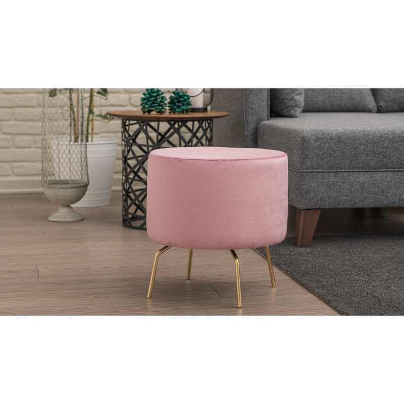 Repose-pieds rond 15,7 po, Mélange de polyester rose