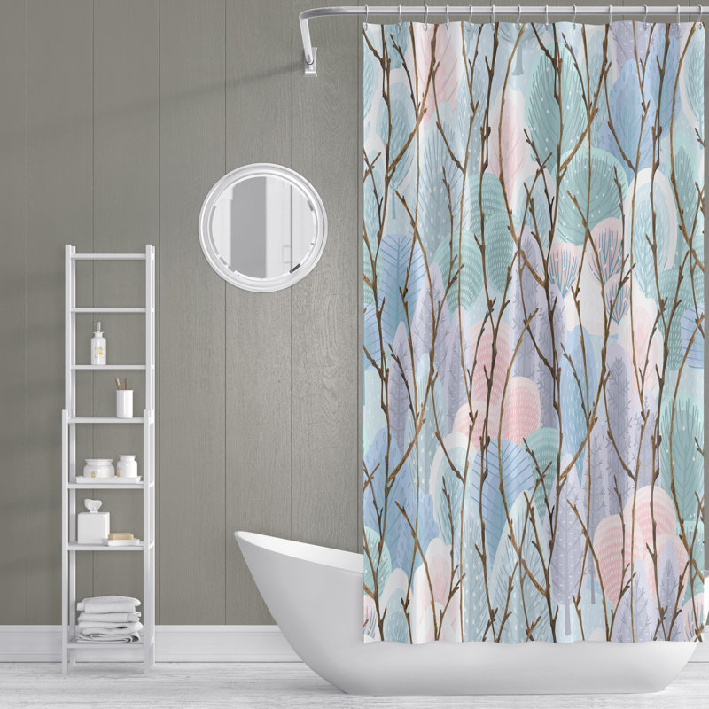 Rideau de douche simple à motif floral Rainsville, H 93 po x l 70 po