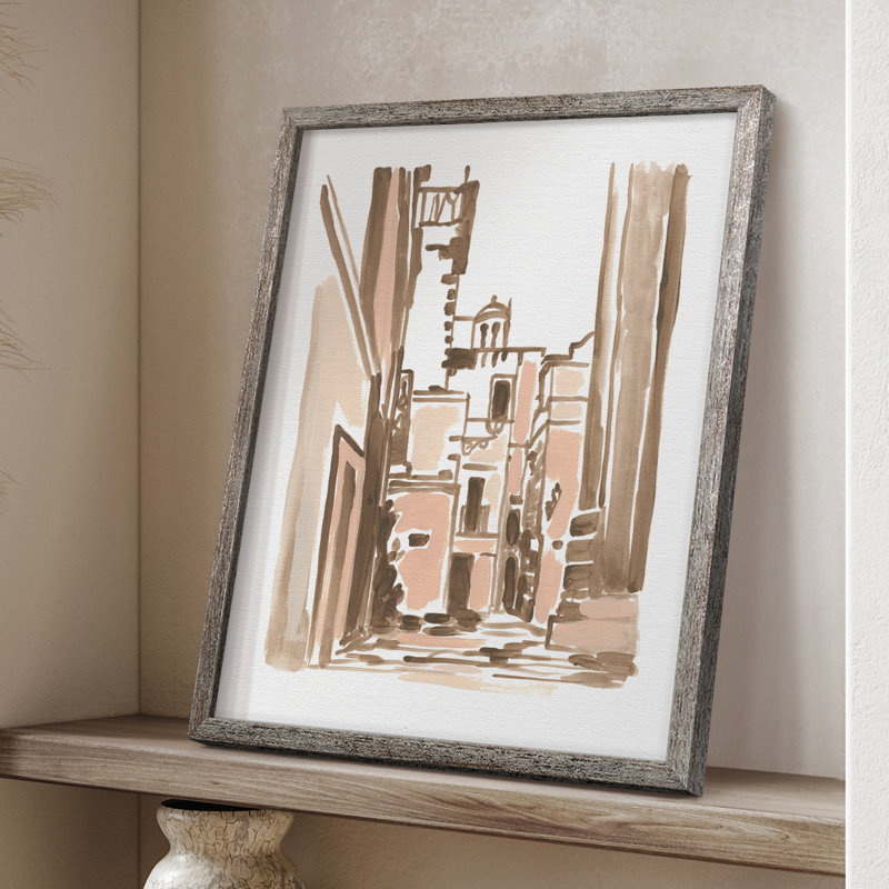 Blush Architecture Study II, reproduction encadrée - bois massif, H 30 po x l 24 po