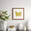 Gold Leaf Butterfly 1' Framed Graphic Art Print on Glass