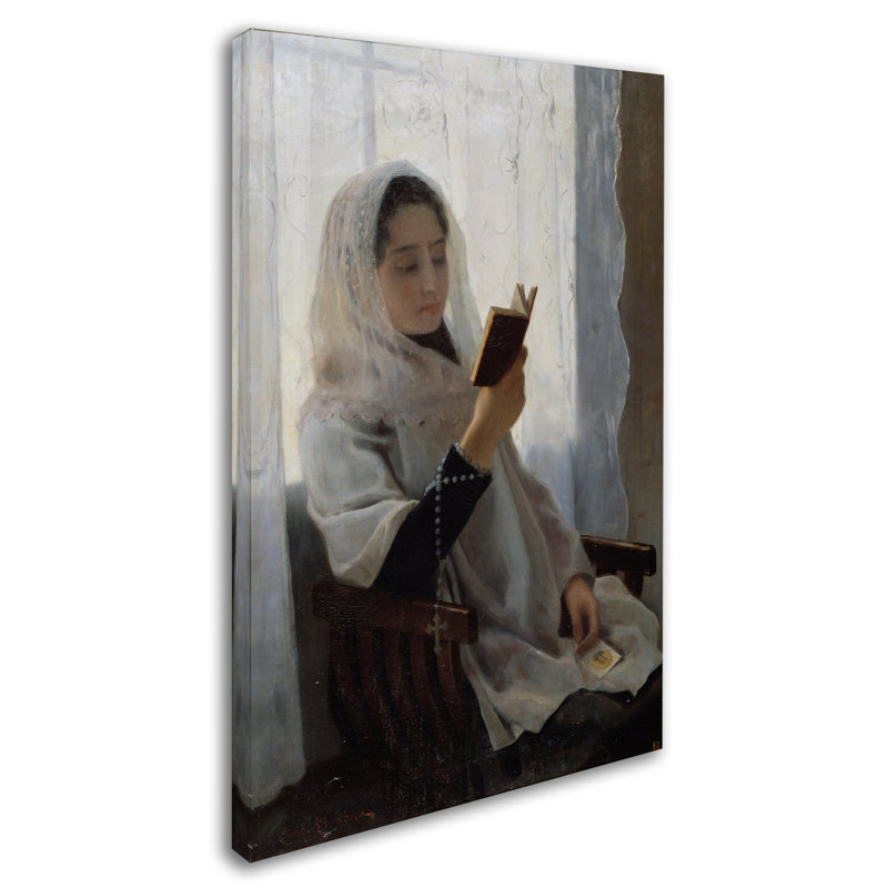 « reading », reproduction sur toile tendue, H 19 po x l 12 po