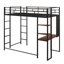 Lit mezzanine simple en métal avec 2 tablettes et un bureau-662005121