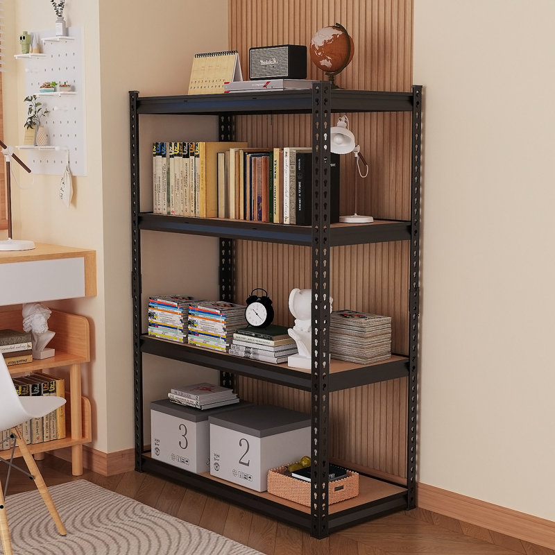 Étagère de rangement à 4 tablettes réglables en acier, H 60,4 po x l 48,03 po x P 23,62 po