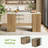 63-inch Kitchen Island With Side Shelves, Modern Dining Table