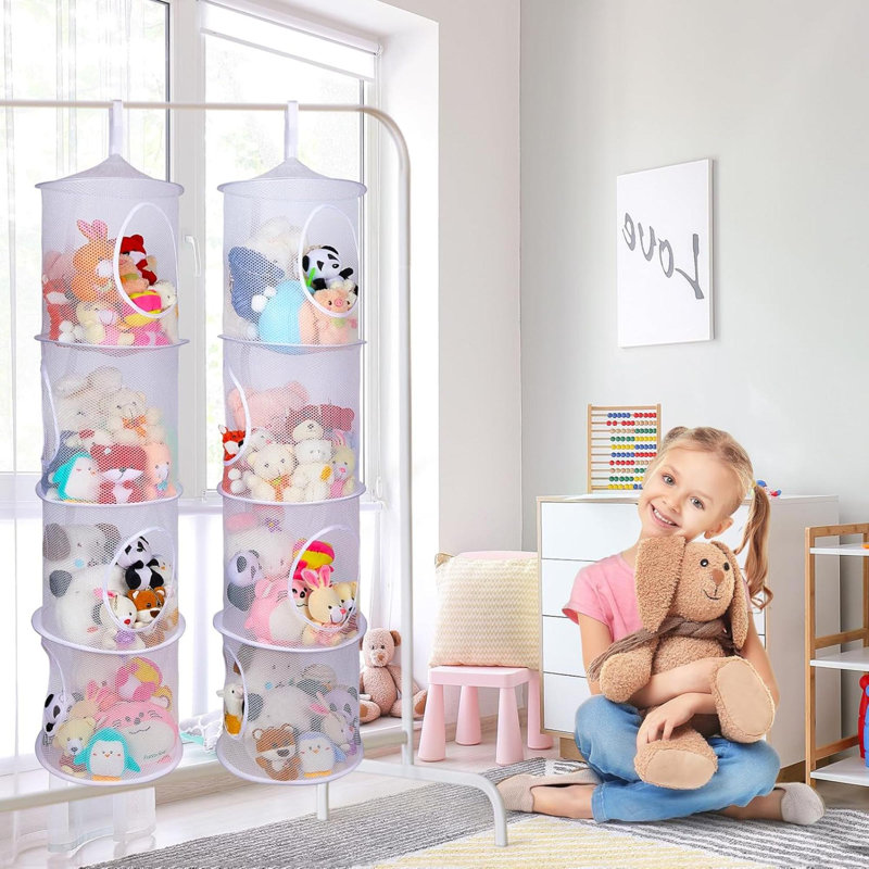 Basumee animaux en peluche filet ou hamac 2 pièces animaux de rangement en peluche hamac pour animaux en peluche organisateur maille hamac enfants filles chambre décor