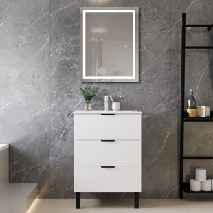 60mm Single Bathroom Vanity with Integrated Ceramic Basin