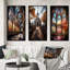 «Vitrail d'église», 3 pièces sur toile-48085639-48085638