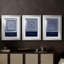 Indigo Tile IV - Impression encadrée sur mesure de qualité supérieure mate - 3 pièces-1515113419-1515113430