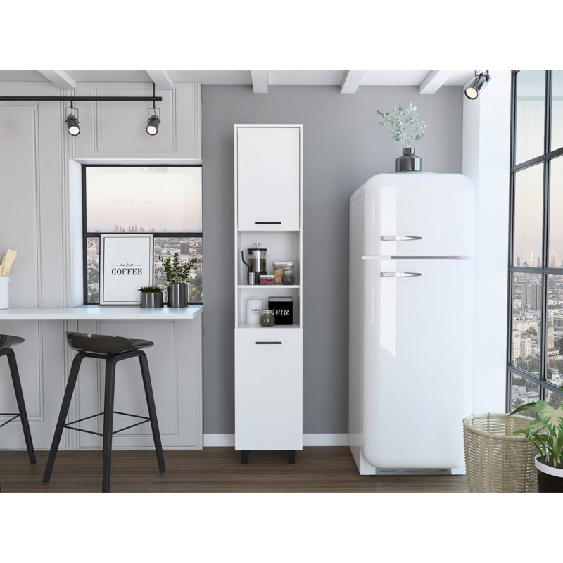 Thorndike 2-Shelf Rectangle Pantry Cabinet White, White