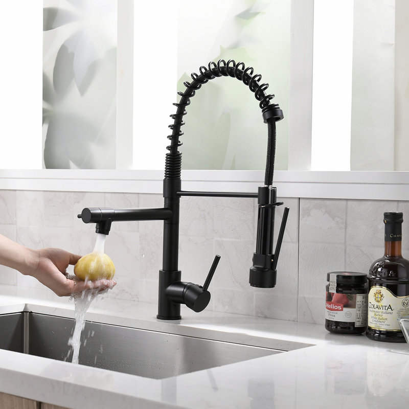 Fapully Pull Down Kitchen Faucet, Matte Black