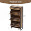 Armoire de rangement pour chaussures avec 3 tiroirs rabattables et 1 tiroir, étagères de rangement minces autoportantes, range-chaussures étroit et dissimulé, armoire pour vestibule-719872358