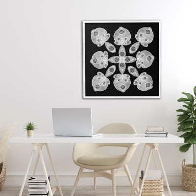 Fractal Symmetry in Monochrome Framed Giclee, design by El Perkin