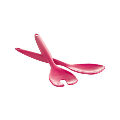 2 Pcs Salad Food Servers Set Mixing Dinner Party Colourful Plastic Fork & Spoon