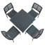 Ponente Patio Table with 4 Chairs Garden Set