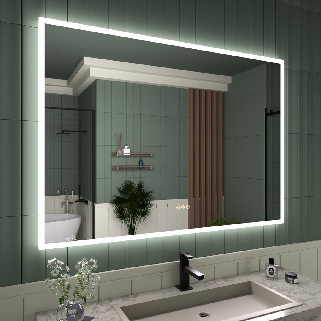 48 In.W X 36 In.H Frameless LED Single Bathroom Vanity Mirror In Polished Crystal Taimei 