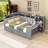 Daybed with Shelves,Trundle,Charging Station,LED Light and Desk-1000506497
