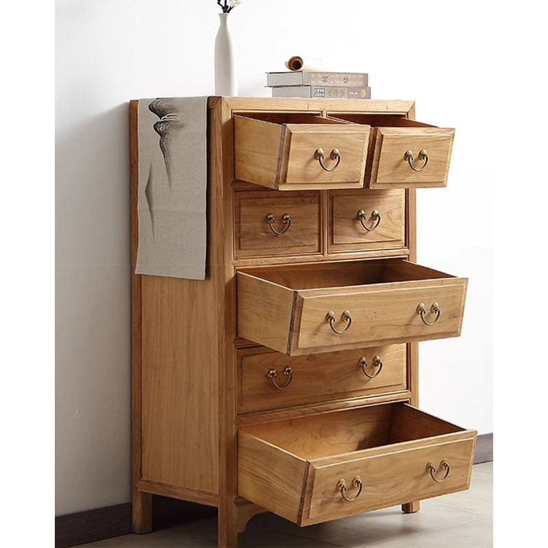 Nouvelle commode décorative en bois d'orme de style chinois