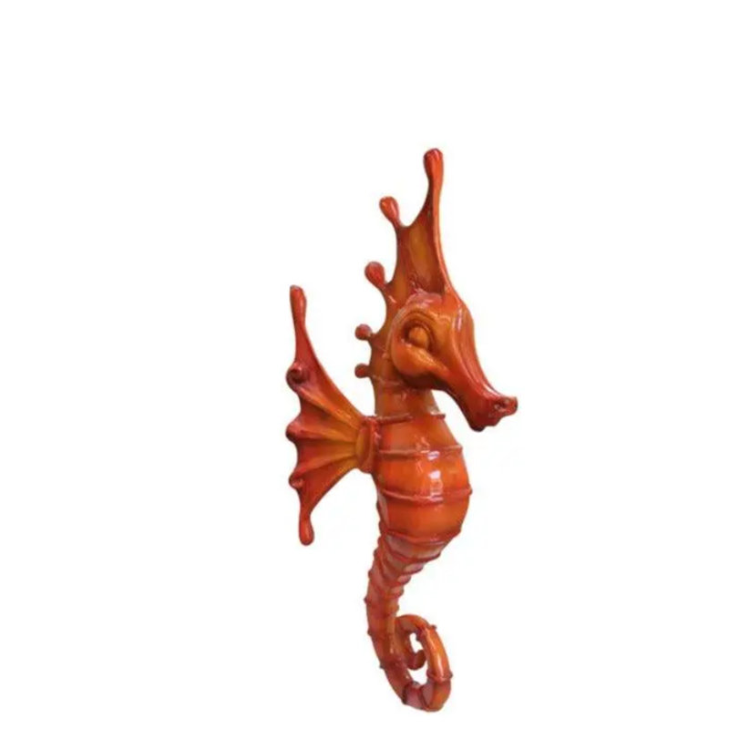 Jumbo Orange Seahorse Statue