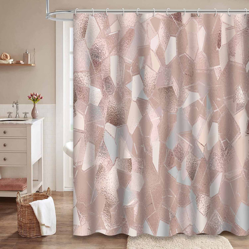 Rideau de douche abstrait avec 12 crochets, L 72 po x l 72 po