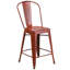 Commercial Grade Distressed Metal Indoor-Outdoor Counter Height Stool with Back-1728823569-1728823598