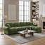 Ensemble de canapé modulaire surdimensionné en chenille avec coussins et 1 repose-pieds, vert sauge-1775610281-1775610284