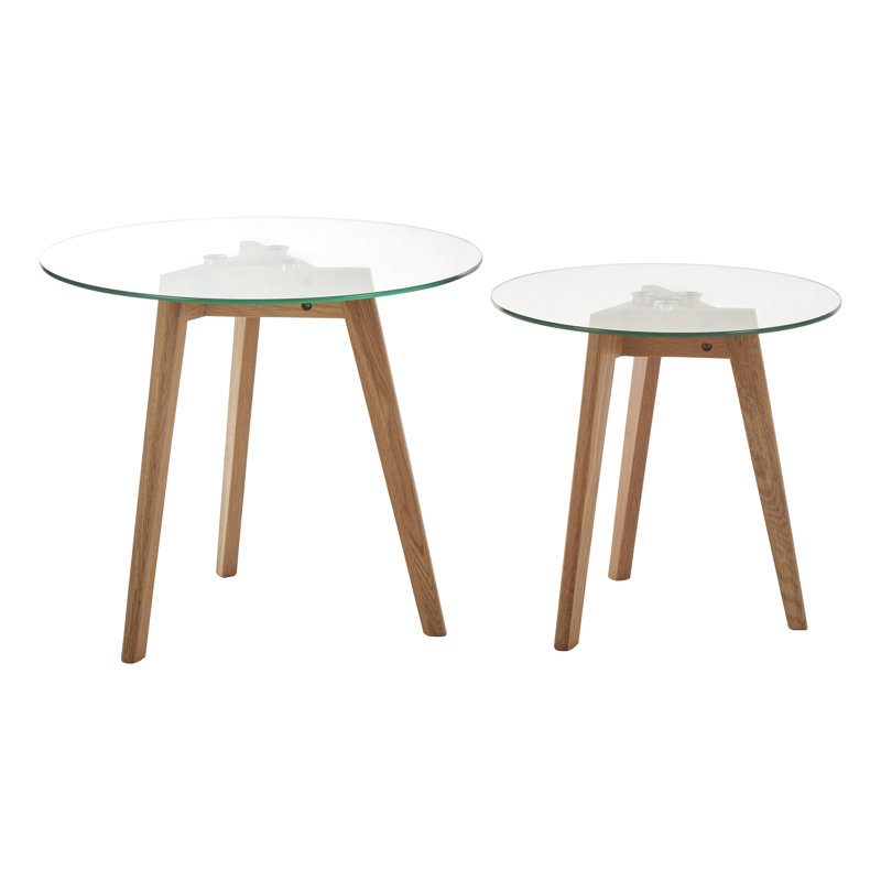 Flood Glass Top Side Table Set
