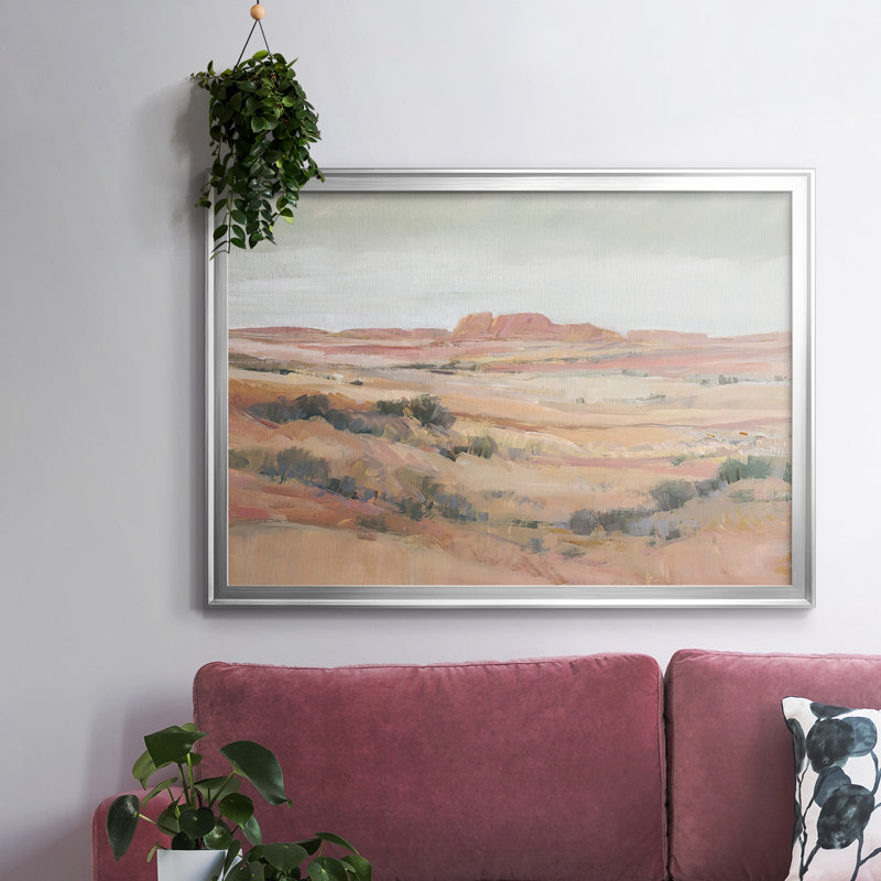 Southwest Landscape II-Framed Gallery Wrapped Canvas_2784888, H 18 po x l 26 po, Argent