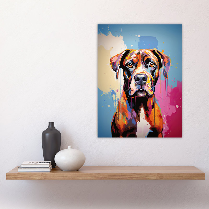 Wall Art Print Brindle Boxer Dog Lover Gift Pet Portrait Artwork Painting Poster