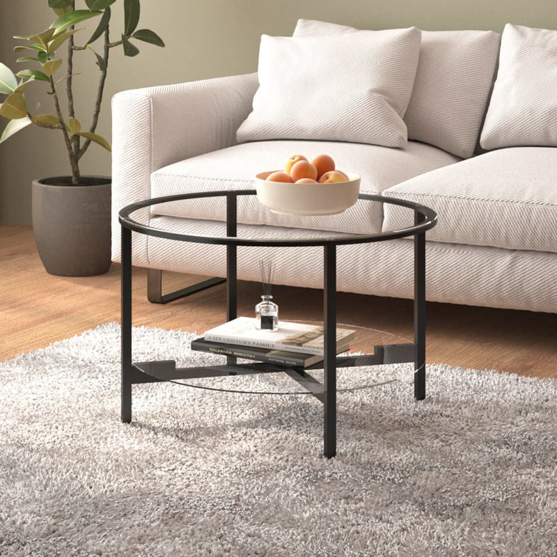 Ebern Designs Tea Table Tempered Glass, Clear