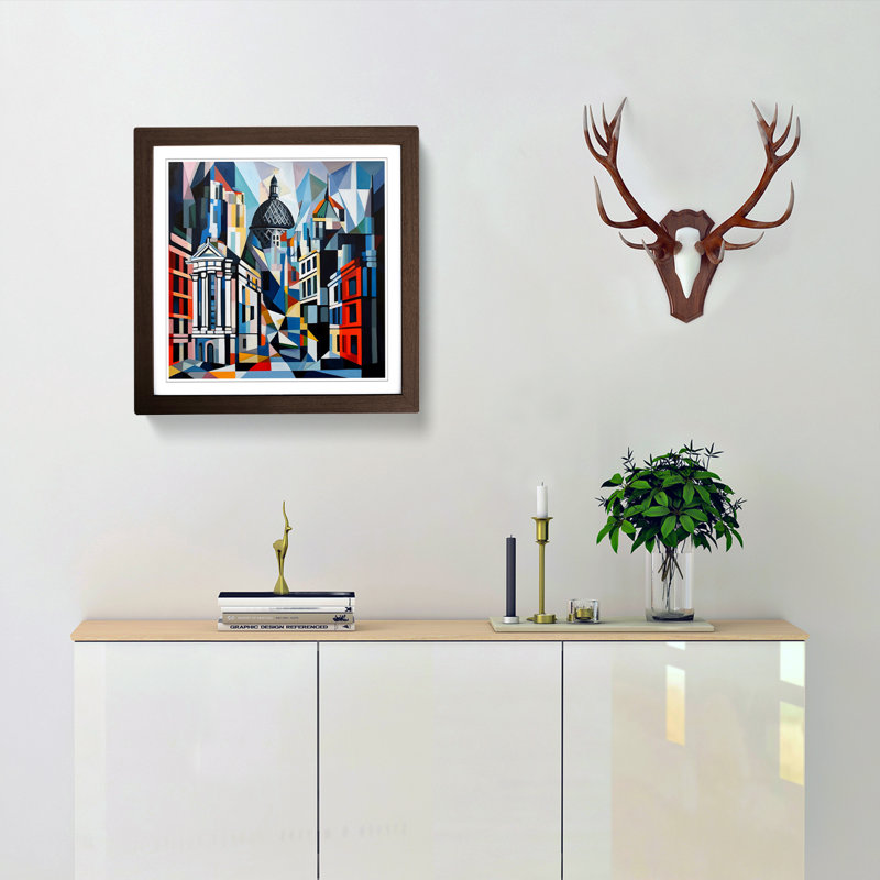 City of London Cubism - Framed Print, Walnut