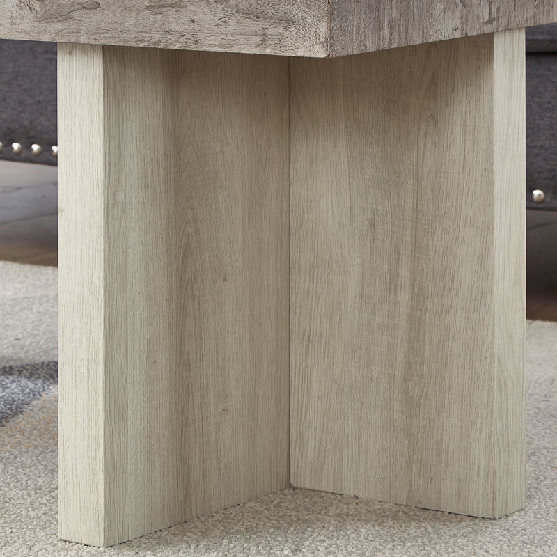 Breunig Square End Table, Nightstand, Gray/Beige