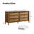 Comelia Wood and Rattan 6-Drawer Dresser