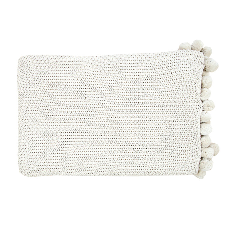 Knitted Throw Blanket, Oatmeal