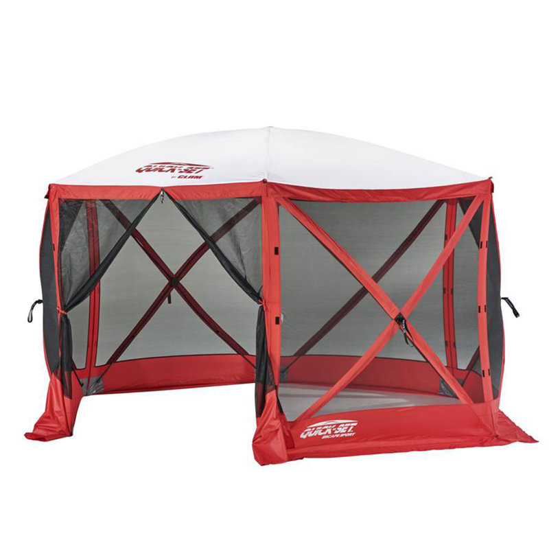 Tente de camping CLAM QuickSet Escape Sport, Rouge / blanc