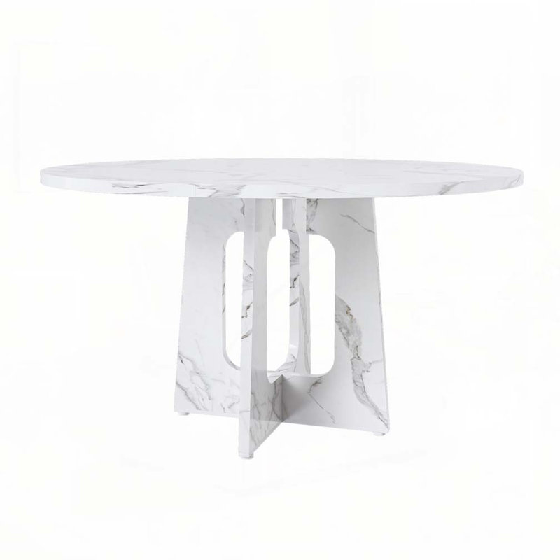 47.24" Round Dining Table,Farmhouse MDF Table