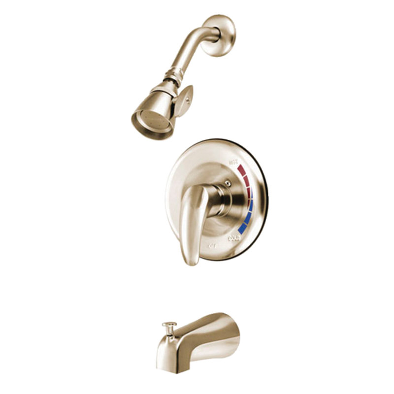 Kingston Brass Legacy Single-Handle Pressure Balanced Tub and Shower Faucet, Brushed Nickel